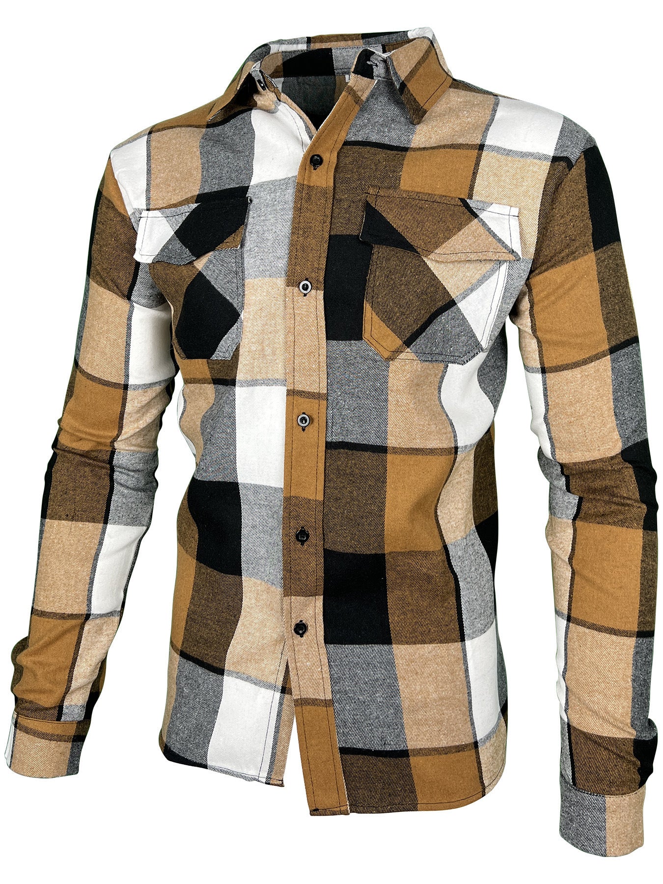 Cool Long Sleeve Lapel Shirt Fashion Plaid