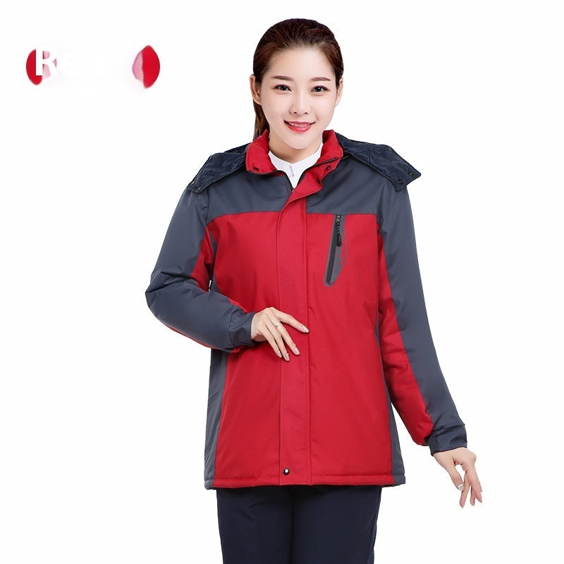 Cold-proof Waterproof Winter Hooded Work Cotton-padded Jacket