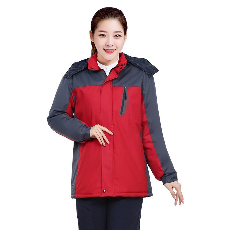 Cold-proof Waterproof Winter Hooded Work Cotton-padded Jacket