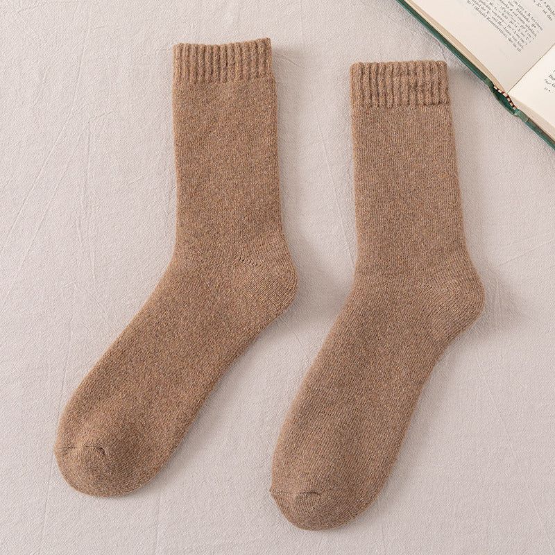 Winter Warm Wool Socks Men Thickened Fleece Lined