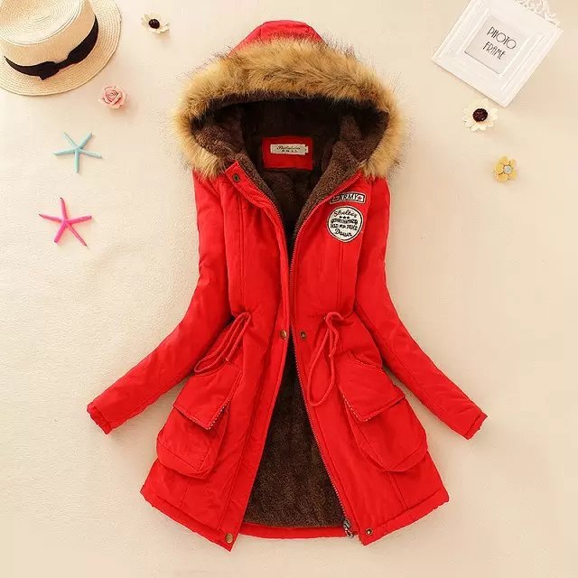 Autumn And Winter New Women's Plus Size Thickened Calibration Long-sleeved Hooded Lamb Wool Cotton-padded Jacket