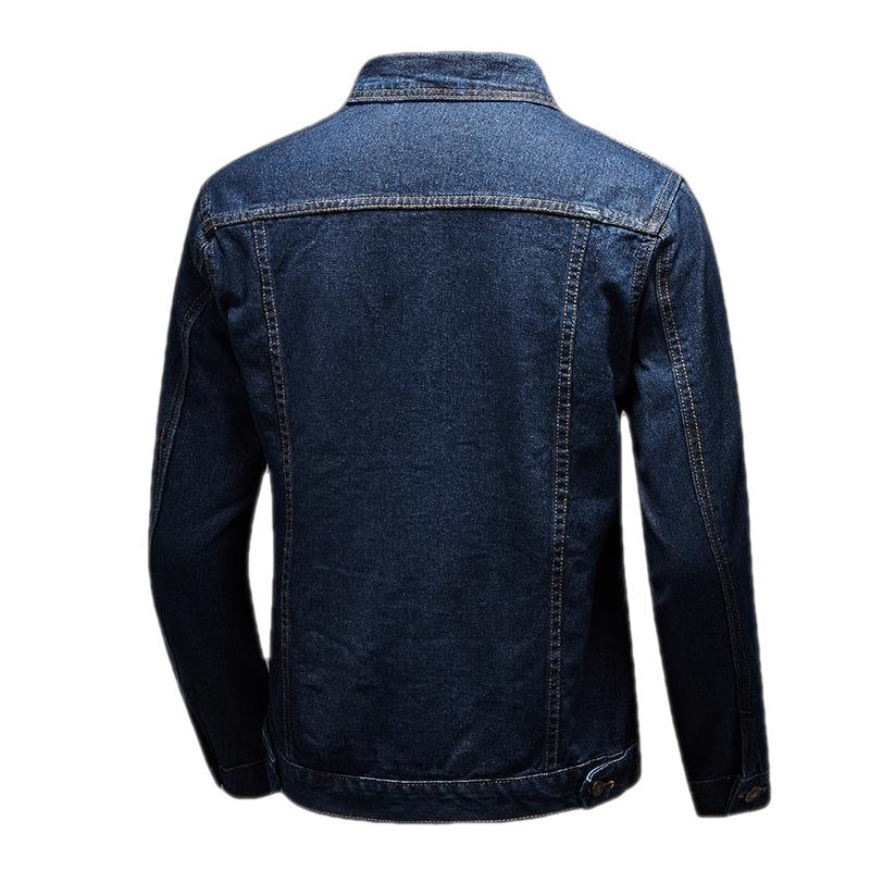 Blue Vintage Denim Jacket Men's Casual