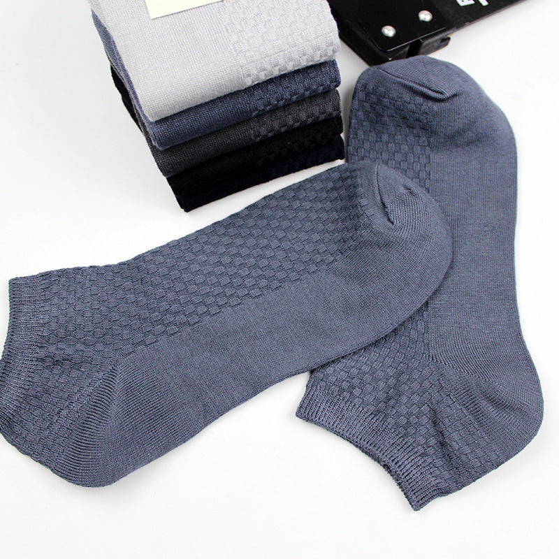 Bamboo Fiber Casual Men's Low Cut Short Four Seasons Socks