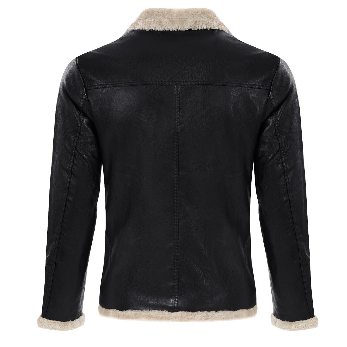 PU Leather Men's Coat Winter Warm