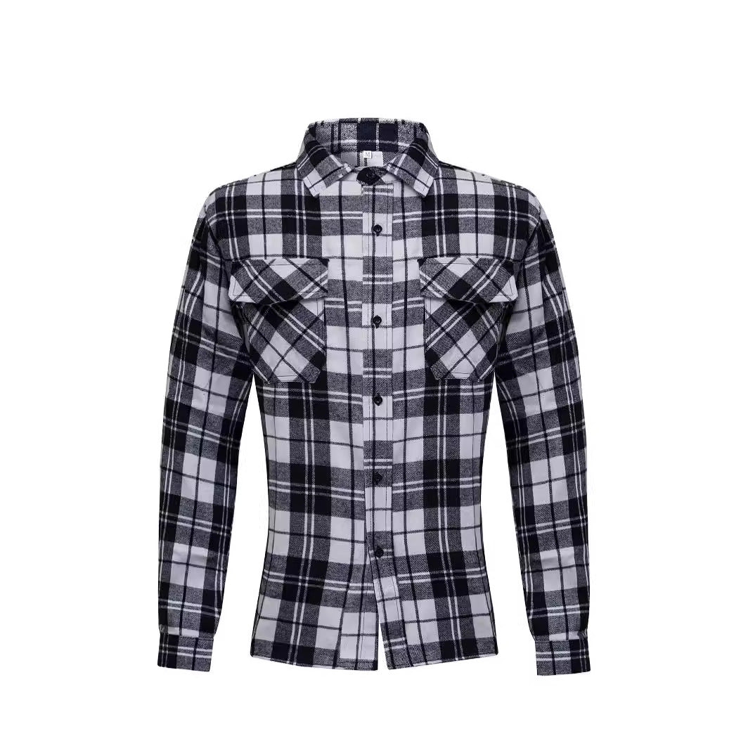 Cool Long Sleeve Lapel Shirt Fashion Plaid