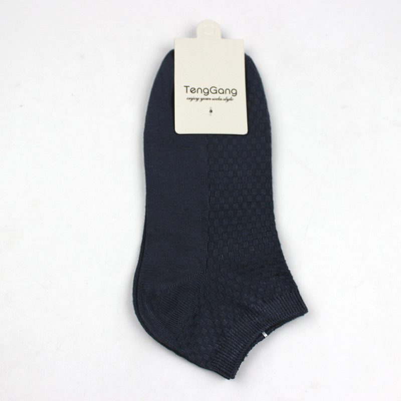 Bamboo Fiber Casual Men's Low Cut Short Four Seasons Socks