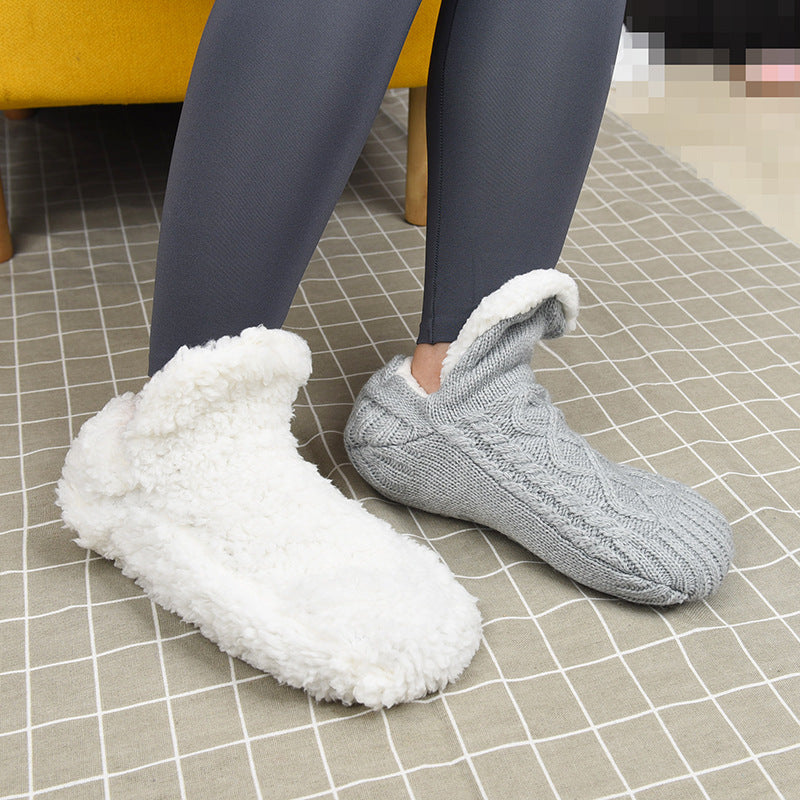 In Winter Add Fleece And Thicken Warm Slippers And Socks